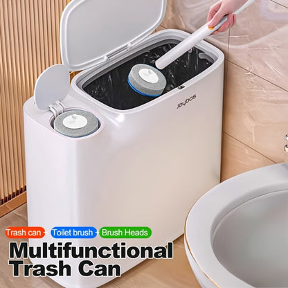 7.7L Bathroom Waste Bin and Disposable Toilet Brush Station with 12 or 72 Replacement Heads