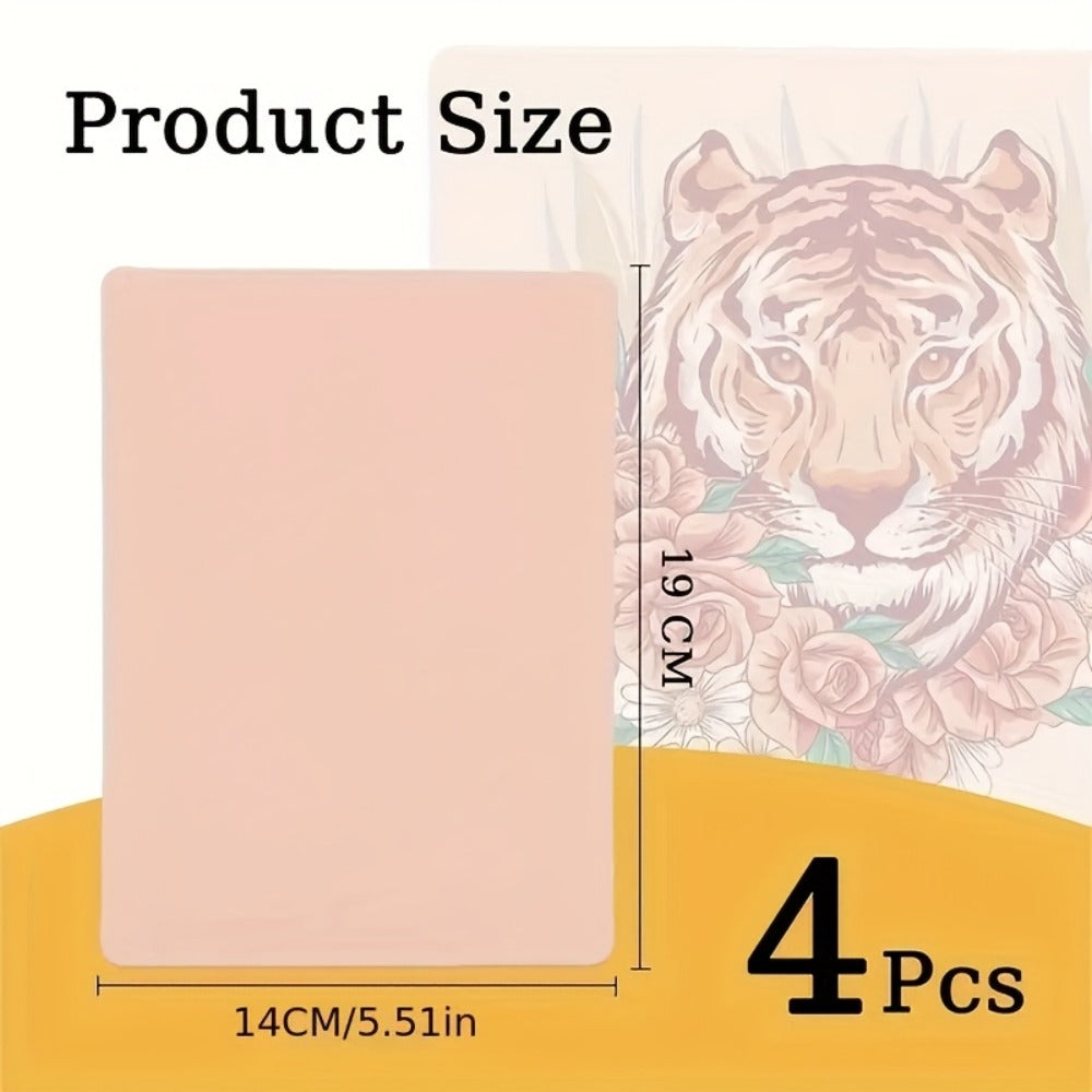 One-Millimetre Tattoo Practice Sheets in Pink or Yellow with Two-, Three- or Four-Piece Options