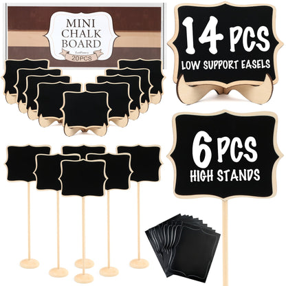 Mini Chalkboard Sign Party Supplies Pack with 20 Easel-Backed Buffet Labels in Two Heights