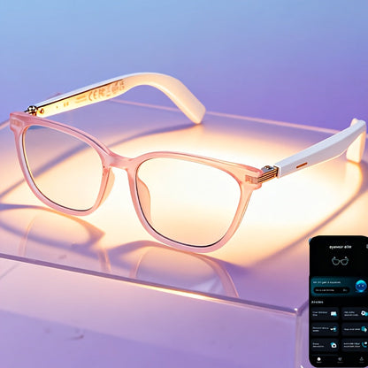 Smart Glasses 164-Language Translation Eyewear with Bluetooth Music, Calls and Multiple Black or Pink Frames