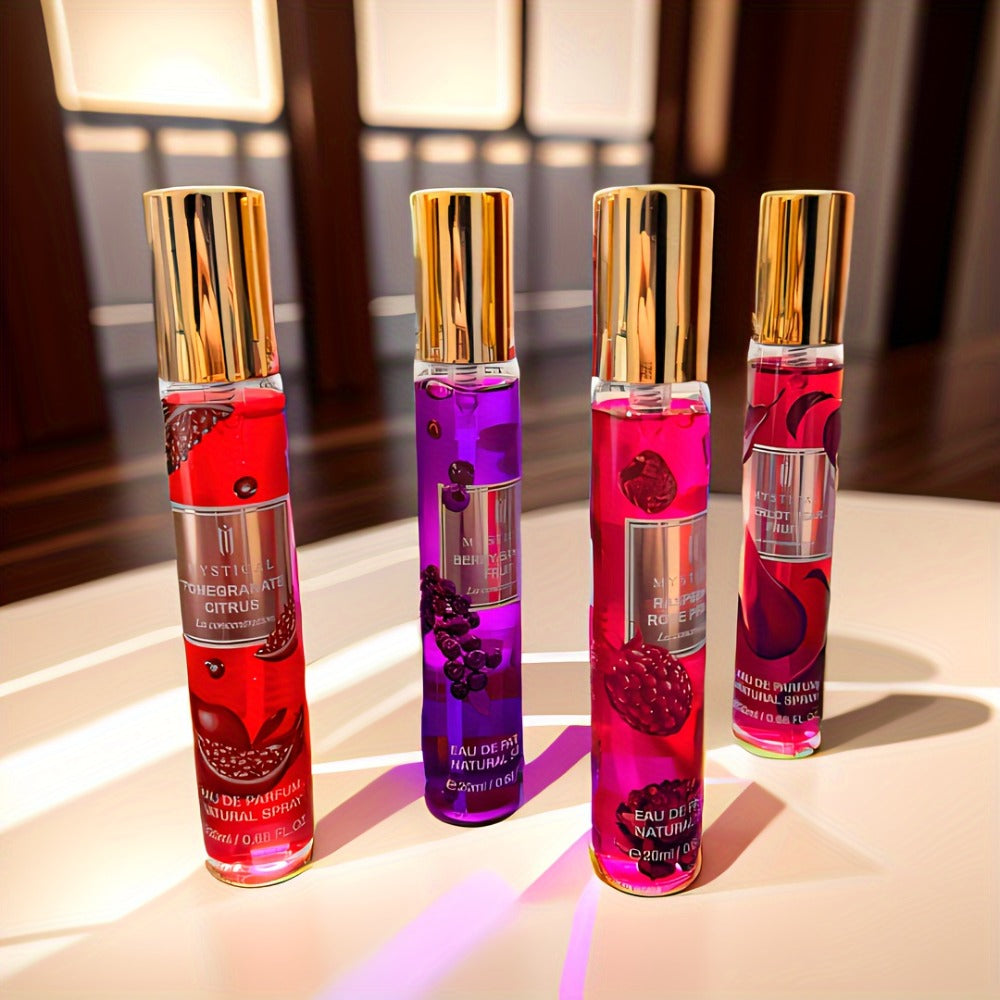 Perfume Gift Set for Women — Mystical 4-Piece Travel Size Fragrance Kit 20ml Each, Fresh Fruity Floral Scents, Long-Lasting Unisex Eau de Parfum, Ideal for Birthday, Valentine’s Day & Everyday Wear