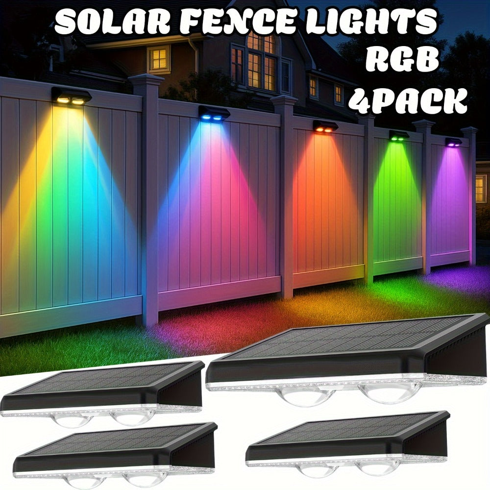 Solar Garden Light Fence Wall Fixtures with 9 Modes, Dusk Sensor and 4 or 8-Pack Options for Outdoor Garden Decor