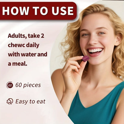 Beetroot Chewable Tablets with Natural Nitrates & Concentrated Beet Root Extract - Supports Circulatory System, Nitric Oxide Production & Cardiovascular Health - Dietary Supplement