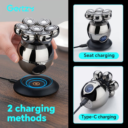 Electric Shaver 5-in-1 Rotary Grooming Kit with Hair Clipper, Nose Trimmer, Brush and Massager in Silver or Gold