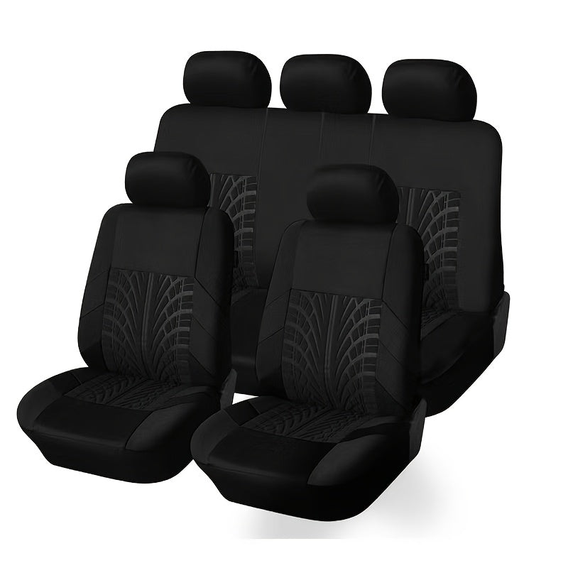 Car Seat Covers 5-Seat Tire-Track Full-Enclosure Design in Breathable Polyester and Eighteen Colors