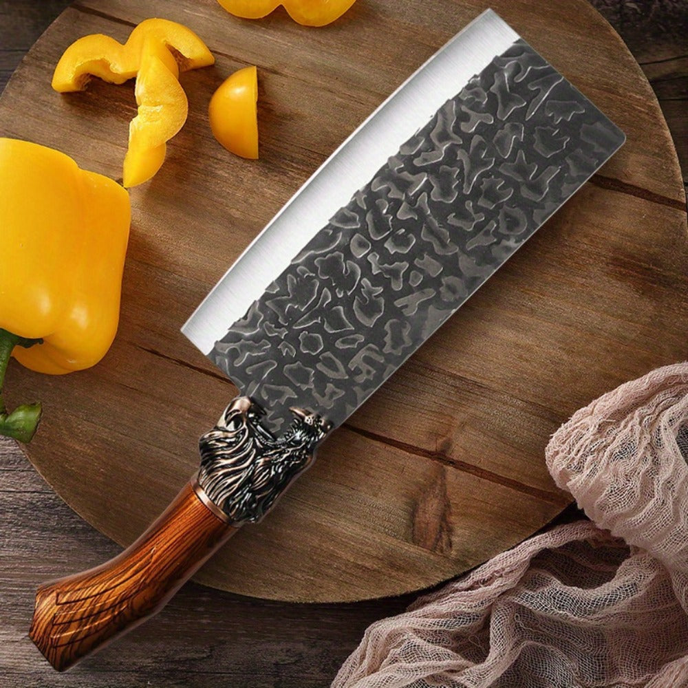 Multi-Piece Kitchen Knife Set with Stainless Steel Labels in Black Three-Piece or Brown Seven-Piece Options