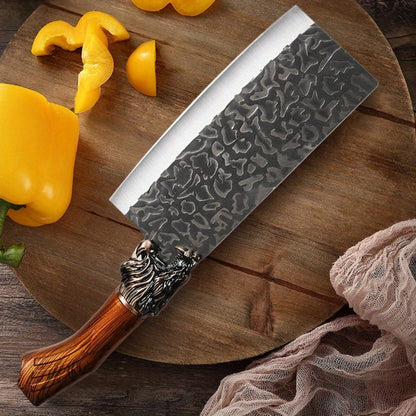 Multi-Piece Kitchen Knife Set with Stainless Steel Labels in Black Three-Piece or Brown Seven-Piece Options