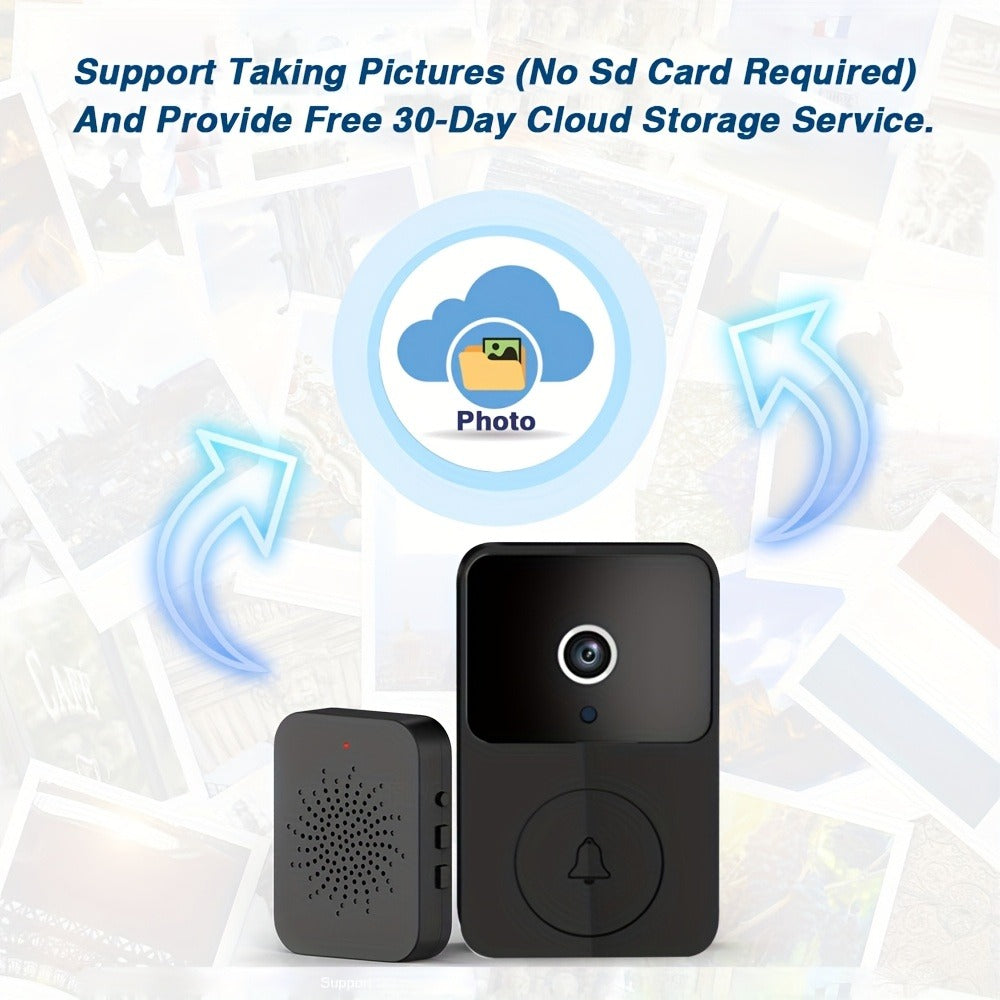 Voice Change Doorbell Camera Wireless HD 960P – Night Vision, Two-Way Audio, Motion Alert Push Notification, 2.4GHz WiFi, Rechargeable Battery, Remote Mobile View, Single or 2-Pack, Black White