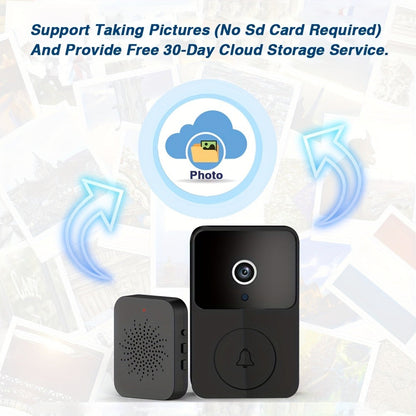 Voice Change Doorbell Camera Wireless HD 960P – Night Vision, Two-Way Audio, Motion Alert Push Notification, 2.4GHz WiFi, Rechargeable Battery, Remote Mobile View, Single or 2-Pack, Black White