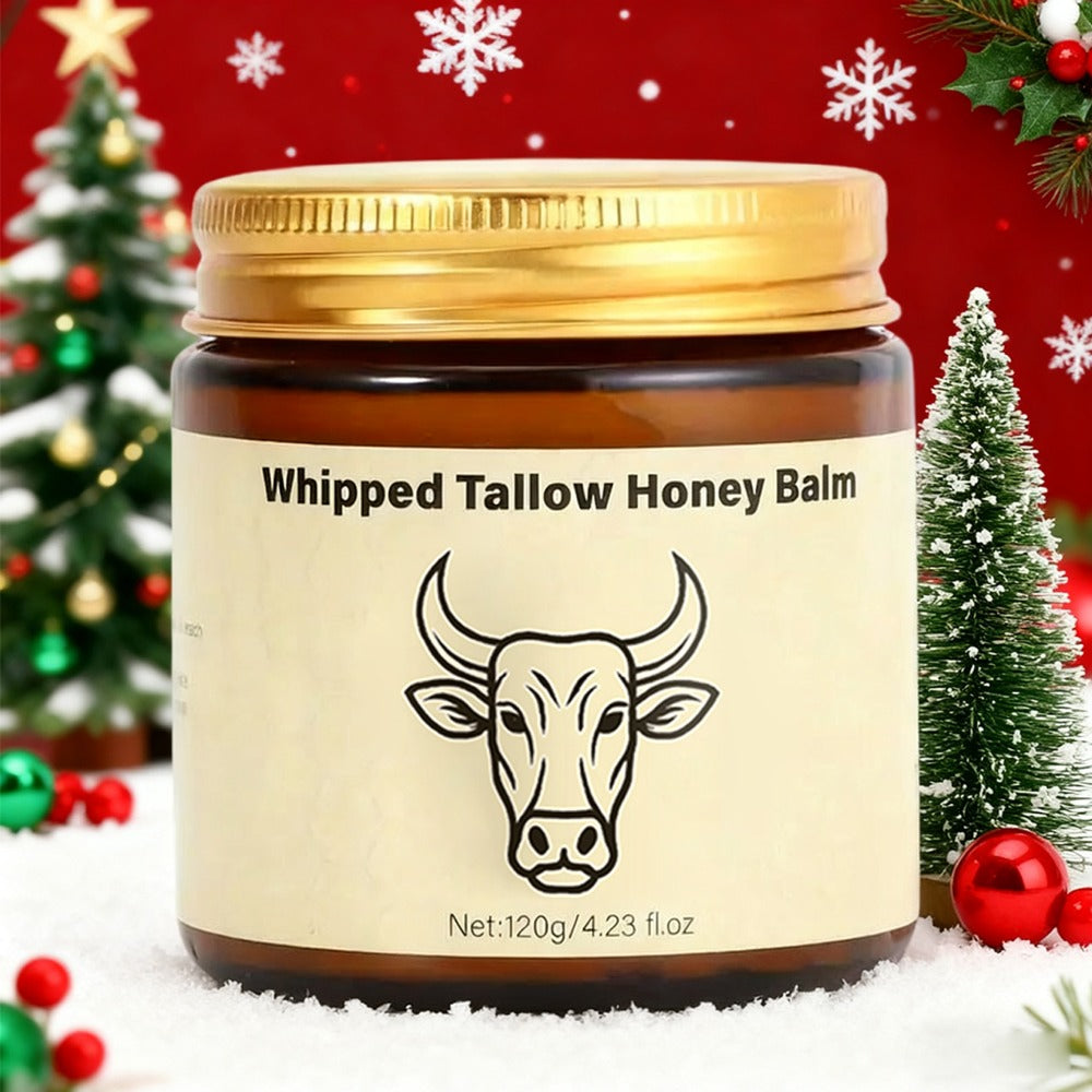 Body Cream 2-Pack Whipped Tallow Honey Balm in 120g Jars for Face, Hands and Everyday Body Care