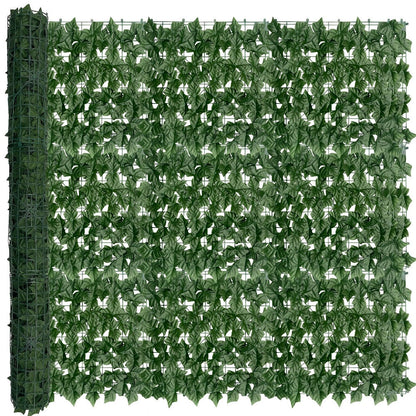 Artificial Ivy Privacy Fence Screen in 13 Size Options with Cuttable Green Leaf Panels for Patio or Balcony