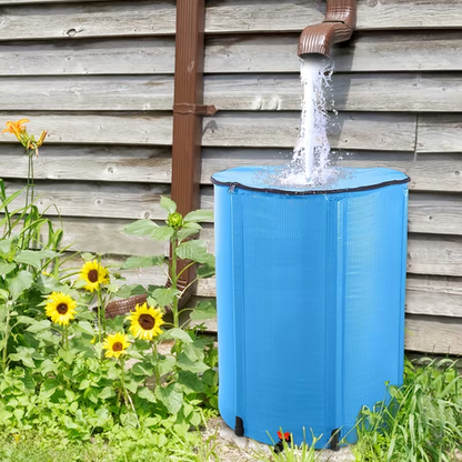 Rain Barrel Collapsible 50 & 100 Gallon Outdoor Water Storage Tank with Spigot & Mesh Top