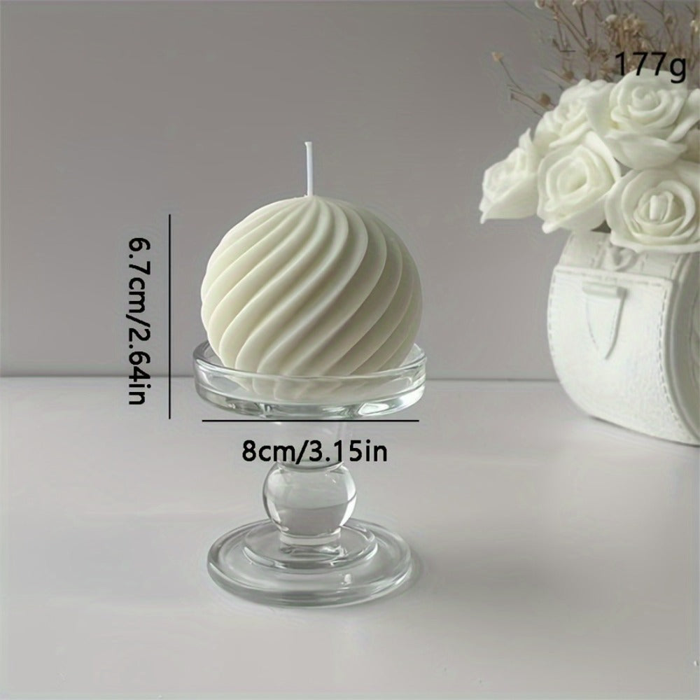 Ribbed Sculptural Candle in Single-Sphere or Three-Ball Form with Two Fragrance Selections