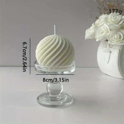Ribbed Sculptural Candle in Single-Sphere or Three-Ball Form with Two Fragrance Selections
