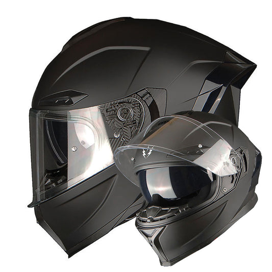 Full Face Motorcycle Helmet DOT Approved – Dual Visor Anti-Fog Pinlock Shield, Street Bike Adult Helmet with Sun Inner Shield, Aerodynamic Thermoplastic Shell, S/M/L/XL