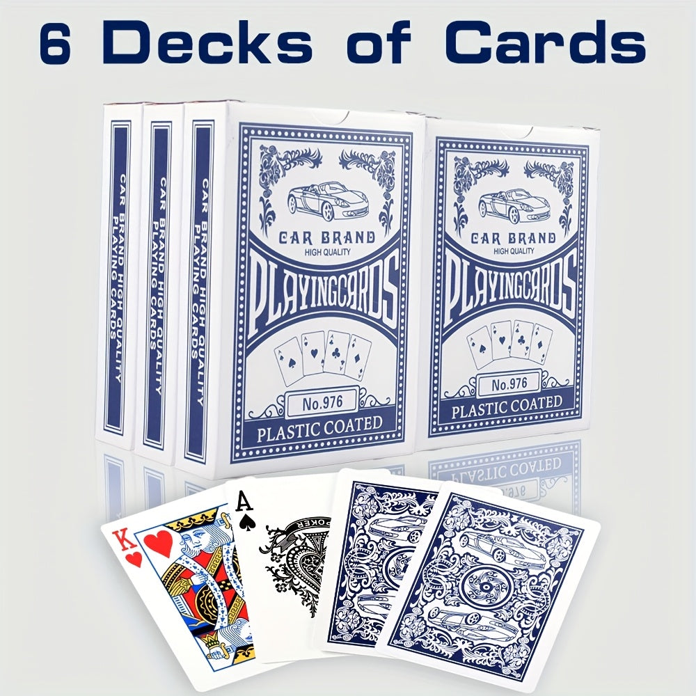Bulk Playing Card Set with 6-, 12- or 24-Deck Options in Red, Blue or Mixed Color Packs for Group Games