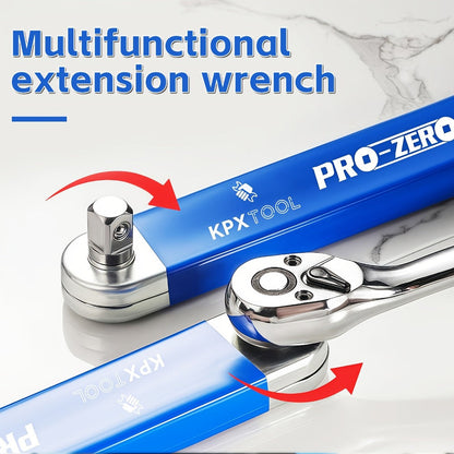 Ratchet Wrench Set 2-in-1 Multi-Function Offset Extension | 1/2" 1/4" 3/8" Square Head Adapters | 180° Swivel High Torque Non-Slip Handle | Durable Metal Automotive Repair Hand Tool