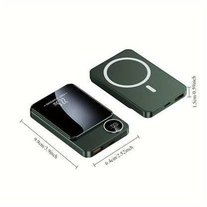 MagSafe Battery Pack Snap-On Magnetic Wireless Power Bank 5000mAh 10000mAh 15W Fast Charging with LED Indicator – Portable Charger for iPhone 15 14 13 12 Pro Max Android USB-C Travel