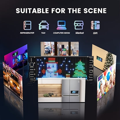 LED Matrix Panel Flexible Programmable Display - Bluetooth APP Control, USB Powered DIY LED Sign Board, Custom Text & Animation for Store Car Hotel Holiday Decoration