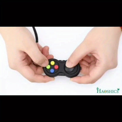 Fidget Pad Game Controller Design 8-in-1 Sensory Toy for Kids Adults – ADHD Anxiety Stress Relief Handheld Cube 7 Colors Variety Pack