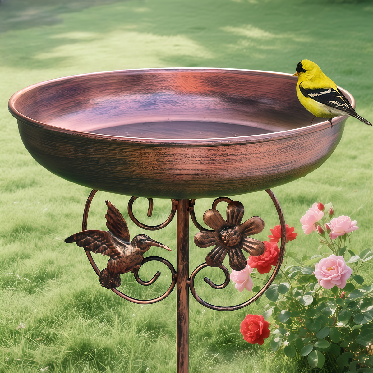 Bird Feeder Cast Iron Vintage, Bird Bath Garden Outdoor Yard Decor for Garden, Yard and Pest Management