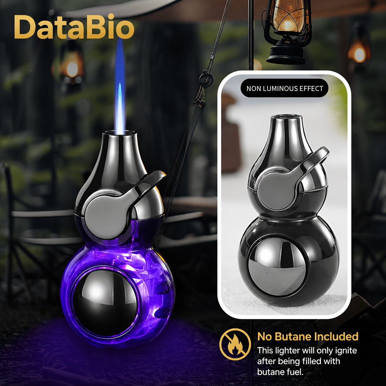 Orb-Design Torch Lighter with Auxiliary Light, Top Rocker Control and Three Body Color Options