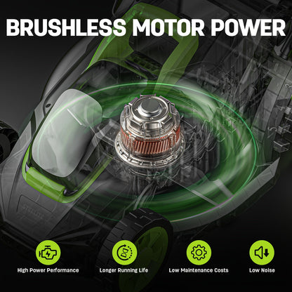 Cordless Lawn Mower Brushless Motor 13-Inch 21V Electric Lawn Mower Battery Powered with 4.0Ah Battery & Charger Included for Small to Medium Yards