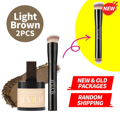 Hair Root & Hairline Concealer Powder Kit with Brush — Waterproof Instant Coverage for Thinning Hair, Receding Hairline & Bald Spots | 5 Shades | Black & Brown Tones | Women & Men