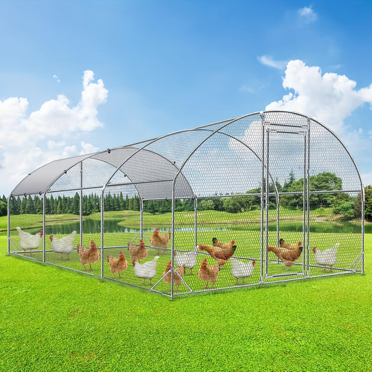 Metal Chicken Run Walk-in Poultry Enclosure with UV Protection - Dome Flat & Spire Roof Styles