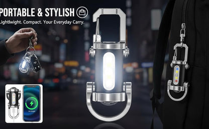 Flashlight 1200-Lumen Keychain 4-Pack with Seven Modes, USB-C Charging and Phone Power Output