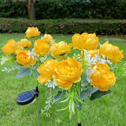Solar Peony Flower Light 2PCS IP65 Waterproof - 84 LED Artificial Blooms 14 Fancy Lights Solar Powered Outdoor Garden Stake Lights for Lawn Yard Patio Holiday Decor Mother's Day Gift - 4 Colors