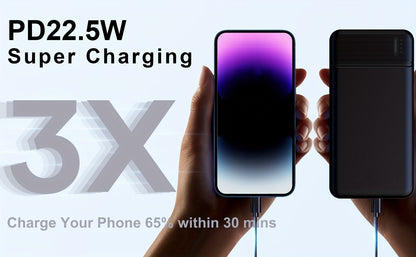 Power Bank 10000mAh 5V for Heated Clothing with PD 22.5W Charging in Black or White Battery Pack
