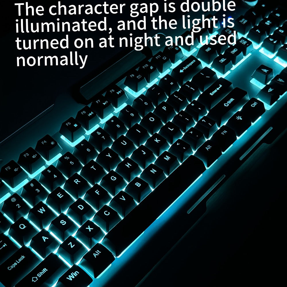 Full-Size 104-Key Wired Gaming Keyboard with Volume Knob in Seven White or Black Options Pictured