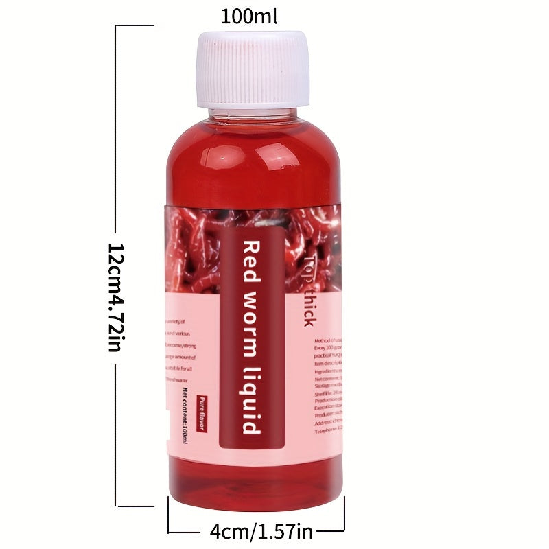 Two-Piece 100 ml Liquid Fish Bait with Red Worm Scent Label for Trout, Carp, Bass and Cod Fishing