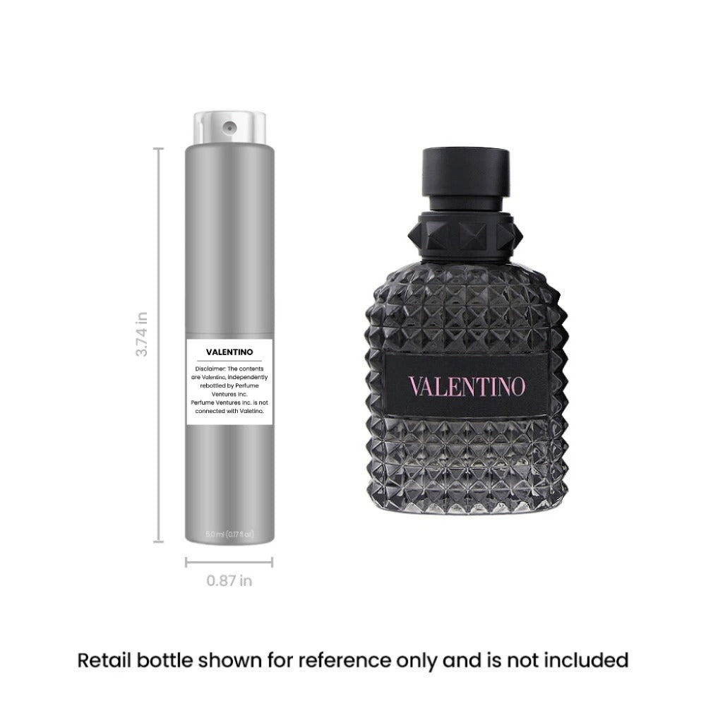 Valentino Uomo Born in Roma Eau de Toilette Travel Spray, 5ml Silver-Tone Labeled Atomizer