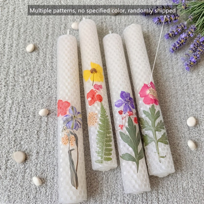 Floral Cone Candle Holders Set of 4 – 10-Inch Decorative Beeswax Taper Candles for Holiday Parties, Valentine's Day & Mother's Day Gifting