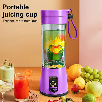 Portable Blender Cup USB Rechargeable 380ML - Mini Personal Blender with 6 Blades for Smoothies, Shakes & Juice, Compact Travel Blender for Office, Gym, Picnic & Outdoor, 5 Colors