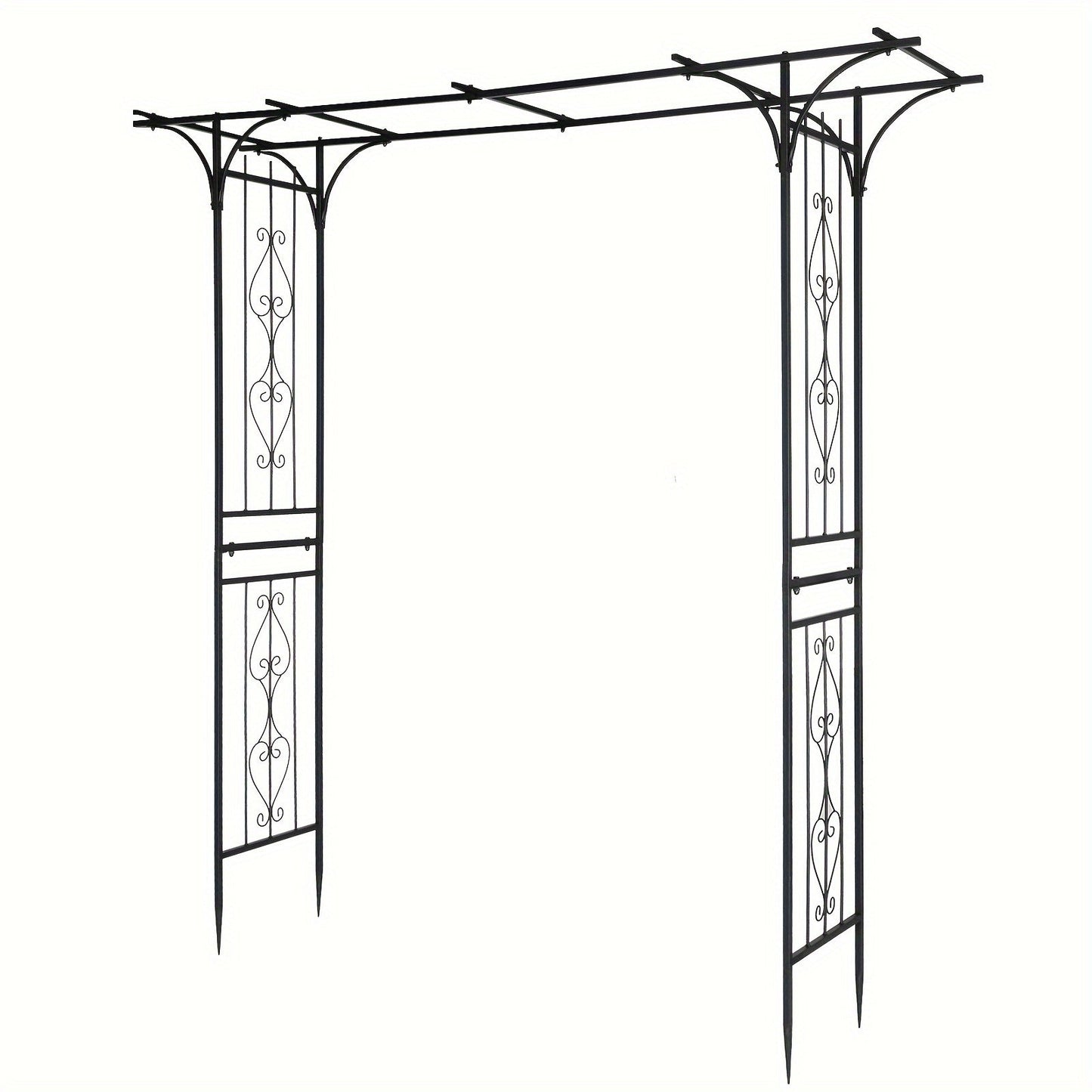 Flat Top Iron Garden Arch 16mm Tube Rustproof Climbing Rose Trellis
