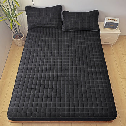 Channel-Quilted Fitted Mattress Protector in Six Colors and Full, Queen or King Size Options