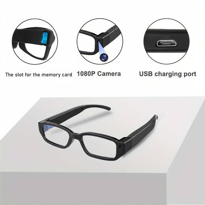 1080P HD Camera Glasses with Motion Detection – Video Recorder Camcorder Eyeglasses for Sports, Driving, Fishing & Outdoor Activities | Eye Protection Frame, USB Charging, Lightweight Durable Design