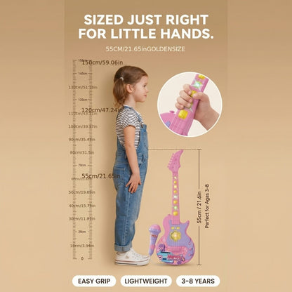 Kids Electric Guitar Toy with Microphone, Lights & Sounds – Musical Instrument Toy for Toddlers Ages 3-8, Birthday Gift for Boys & Girls