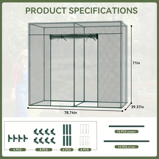 Plant Protection Tent Crop Cage with Zippered Door & Square Frame, Raised Garden Bed Cover Wind-Resistant for Outdoor Vegetables, Flowers & Herbs, Multiple Sizes