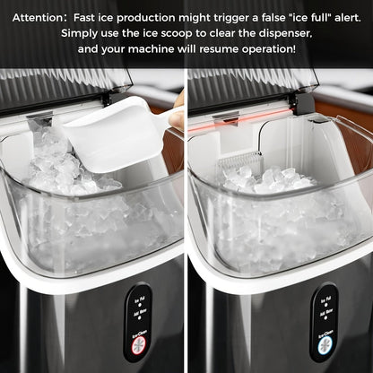 Countertop Ice Maker with 26 lb Bullet or 35 lb Nugget Ice Options, Basket, Scoop and Four Colors