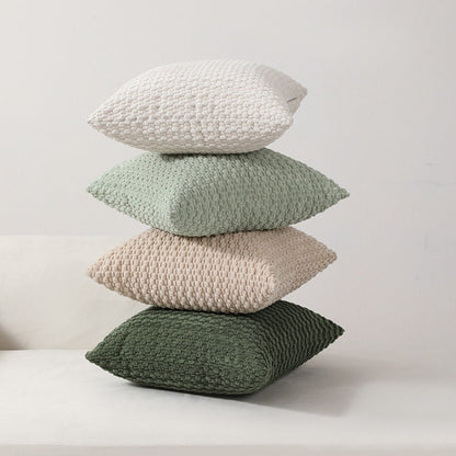 Double-Sided Plush Throw Pillow Covers, Four-Piece Set in 18 x 18 or 20 x 20-Inch Sizes and Four Colors