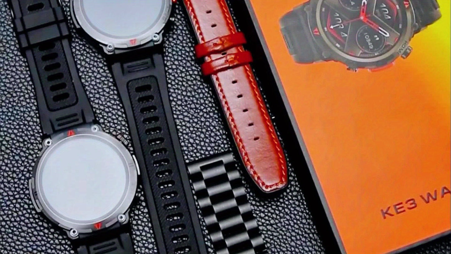 Smartwatch for Men 1.45 Inch Tactical Watch with LED Lighting and Bluetooth 5.2 Calling in Two Strap Styles