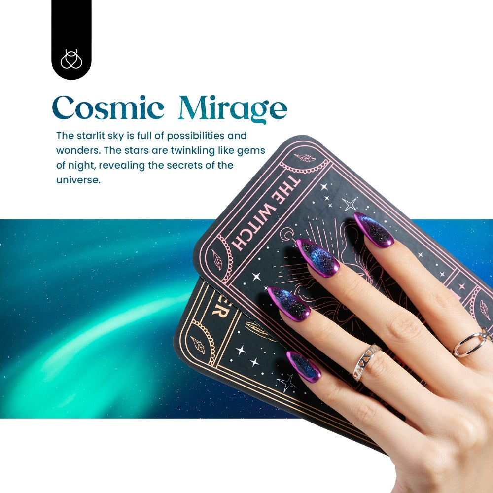 24-Piece Cat-Eye Gel Nail Polish Kit with 20 Cosmic Mirage Colors, Magnet, Base Coat and Three Top Coats