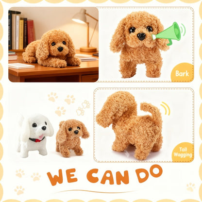 Electric Robot Dog Toy That Walks, Barks & Wags Tail – Realistic Cute Pet Toy for Kids, Birthday & Holiday Gift for Boys & Girls, Brown / White / Teddy