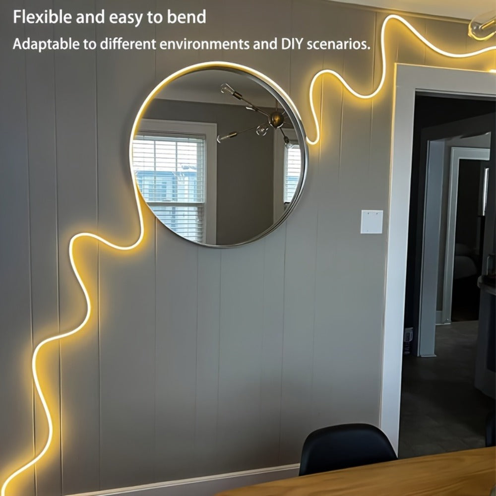 USB Mirror LED Light Strip with Touch Dimmer, White or Warm Light in 118.11-Inch Single or 196.85-Inch Two-Piece Options