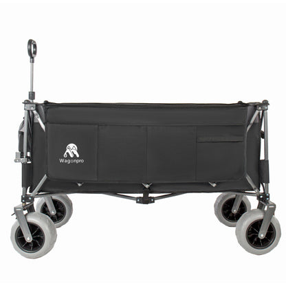Heavy Duty Folding Wagon 52 Inch Utility Cart 560 lbs Capacity Collapsible Beach Wagon with Ultra-Stable Frame for Garden Sports Camping Outdoor