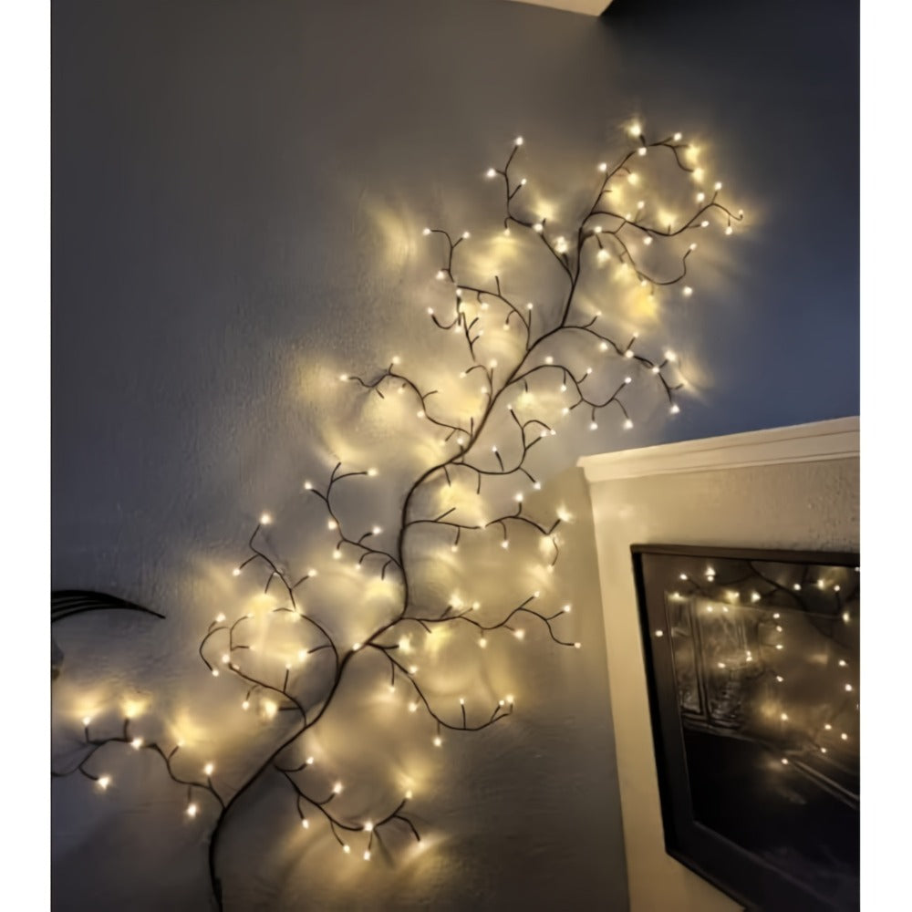 String Lights, 96-LED Bendable Willow Branch Fairy Lights with USB Power, Remote Control and Eight Indoor Modes